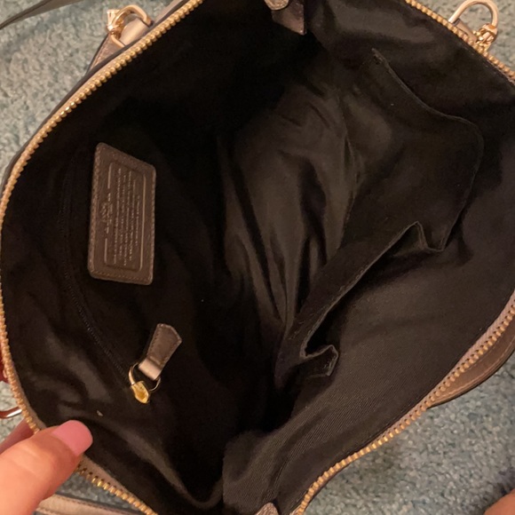 Coach Pebble Leather Metallic Satchel - Picture 4 of 4